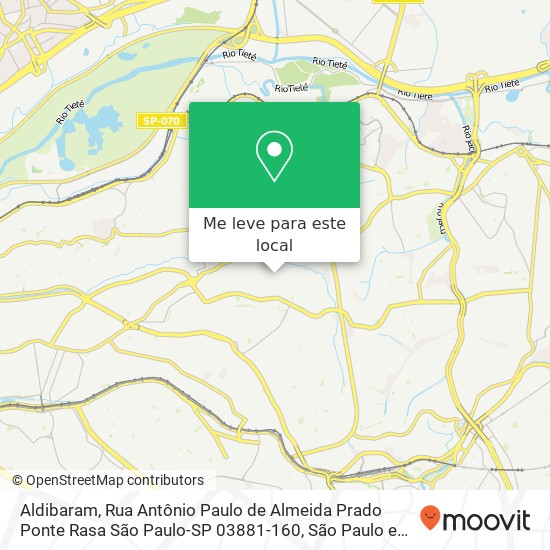 Aldibaram, Rua Antônio Paulo de Almeida Prado Ponte Rasa São Paulo-SP 03881-160 mapa