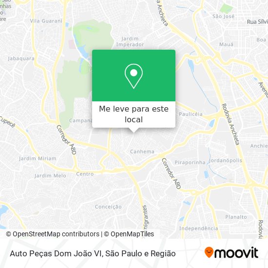 Auto Peças Dom João VI mapa