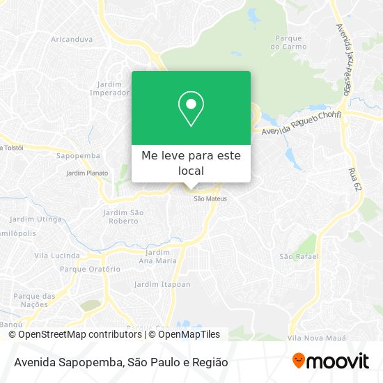 Avenida Sapopemba mapa