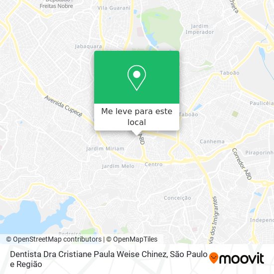 Dentista Dra Cristiane Paula Weise Chinez mapa