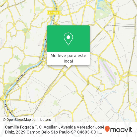 Camille Fogaca T. C. Aguilar -, Avenida Vereador José Diniz, 2329 Campo Belo São Paulo-SP 04603-001 mapa