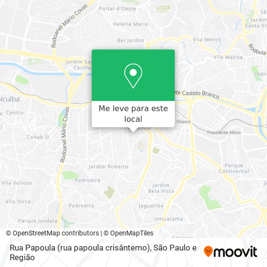 Rua Papoula (rua papoula crisântemo) mapa