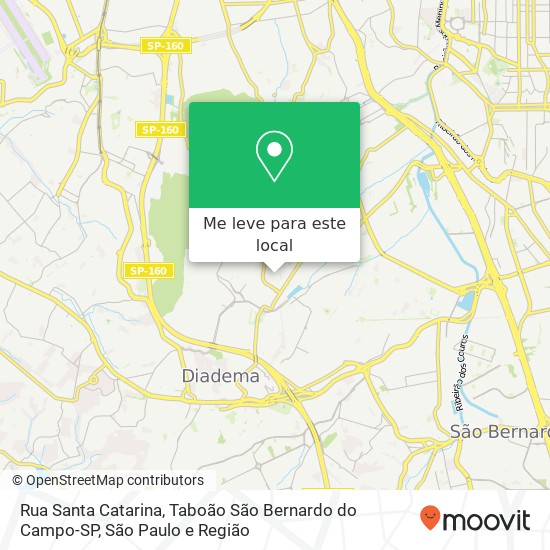 Rua Santa Catarina, Taboão São Bernardo do Campo-SP mapa