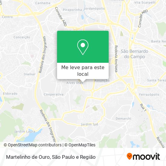 Martelinho de Ouro mapa