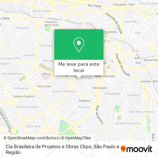 Cia Brasileira de Projetos e Obras Cbpo mapa
