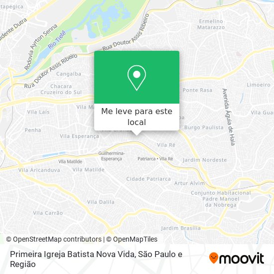 Primeira Igreja Batista Nova Vida mapa