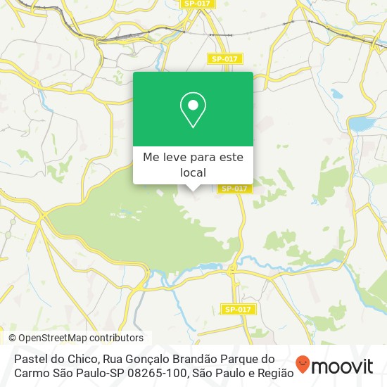 Pastel do Chico, Rua Gonçalo Brandão Parque do Carmo São Paulo-SP 08265-100 mapa