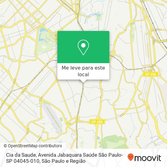 Cia da Saude, Avenida Jabaquara Saúde São Paulo-SP 04045-010 mapa