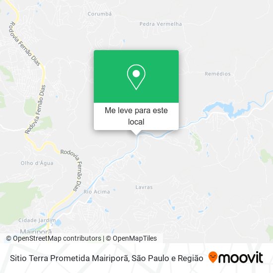Sitio Terra Prometida Mairiporã mapa