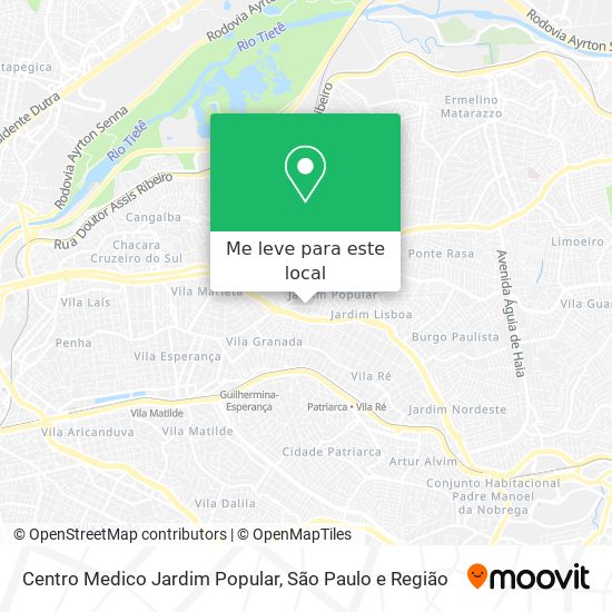 Centro Medico Jardim Popular mapa