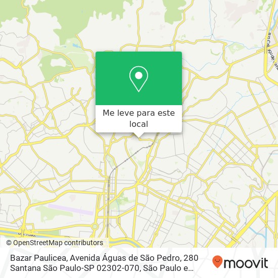 Bazar Paulicea, Avenida Águas de São Pedro, 280 Santana São Paulo-SP 02302-070 mapa