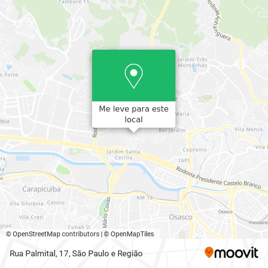 Rua Palmital, 17 mapa