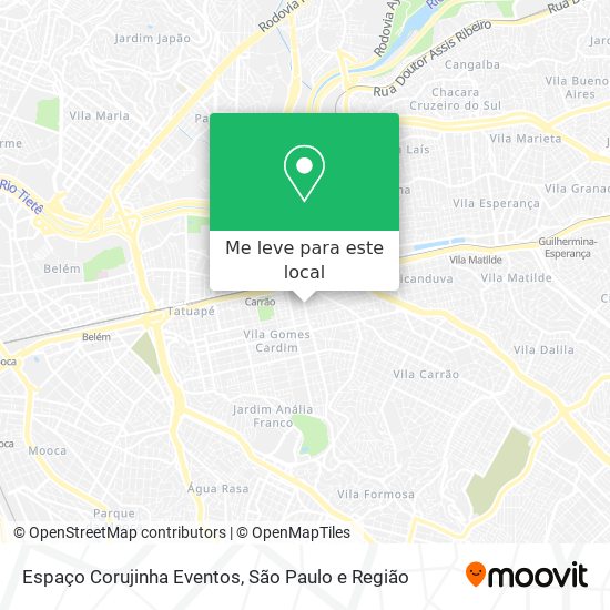Espaço Corujinha Eventos mapa