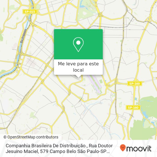 Companhia Brasileira De Distribuição., Rua Doutor Jesuíno Maciel, 579 Campo Belo São Paulo-SP 04615-006 mapa