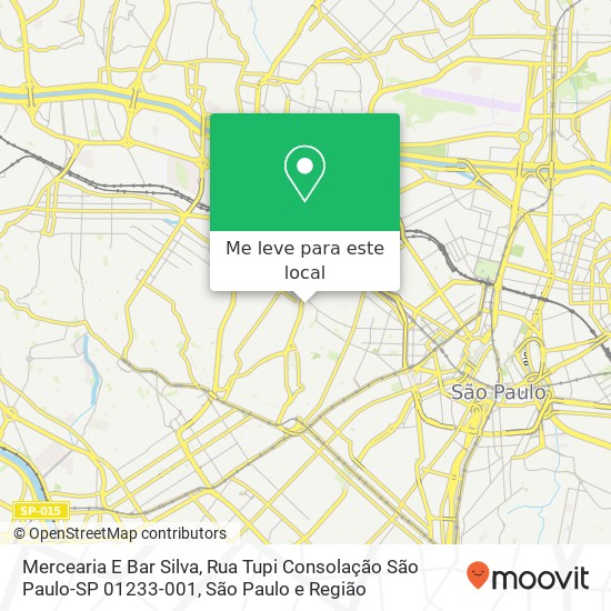 Mercearia E Bar Silva, Rua Tupi Consolação São Paulo-SP 01233-001 mapa