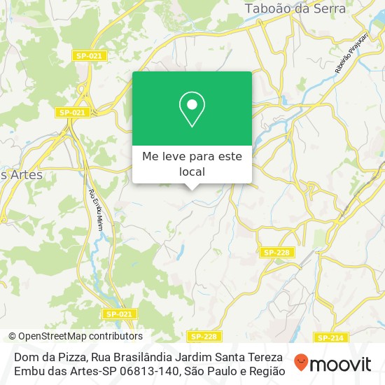 Dom da Pizza, Rua Brasilândia Jardim Santa Tereza Embu das Artes-SP 06813-140 mapa