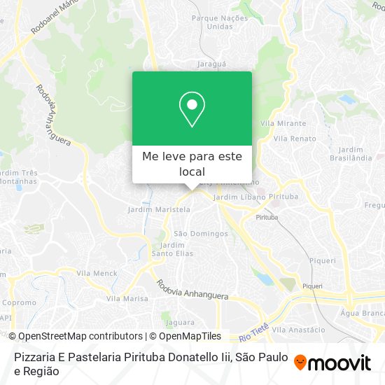 Pizzaria E Pastelaria Pirituba Donatello Iii mapa