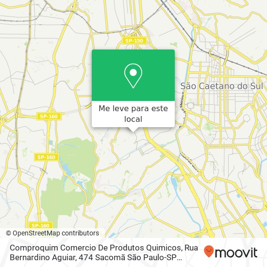 Comproquim Comercio De Produtos Quimicos, Rua Bernardino Aguiar, 474 Sacomã São Paulo-SP 04181-060 mapa