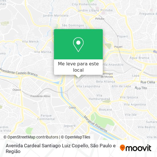 Avenida Cardeal Santiago Luiz Copello mapa