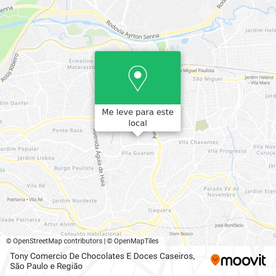 Tony Comercio De Chocolates E Doces Caseiros mapa
