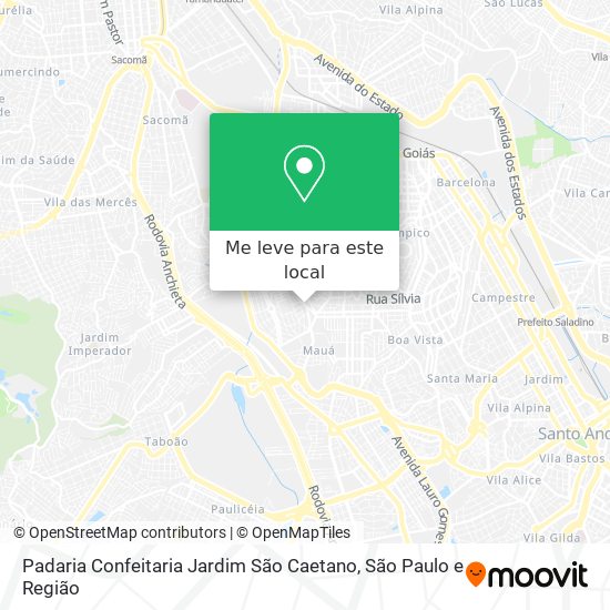 Padaria Confeitaria Jardim São Caetano mapa