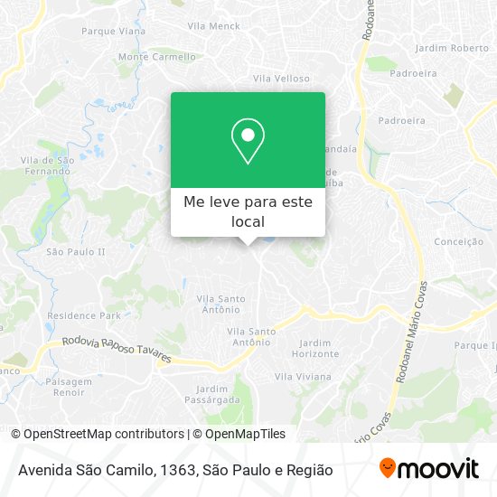 Avenida São Camilo, 1363 mapa
