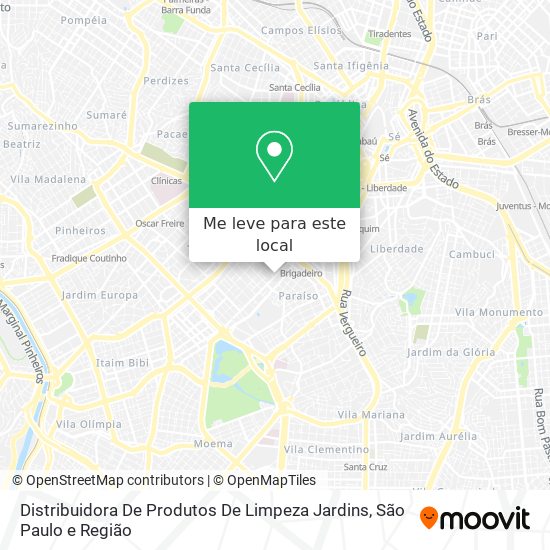 Distribuidora De Produtos De Limpeza Jardins mapa