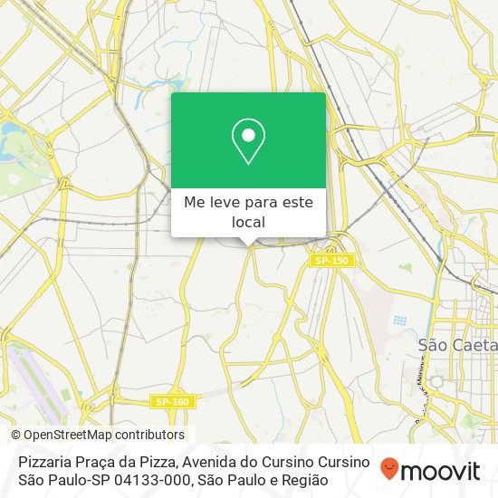 Pizzaria Praça da Pizza, Avenida do Cursino Cursino São Paulo-SP 04133-000 mapa