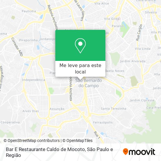 Bar E Restaurante Caldo de Mocoto mapa