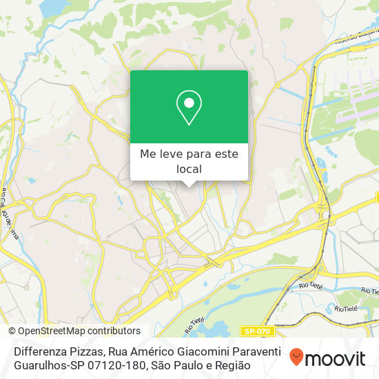 Differenza Pizzas, Rua Américo Giacomini Paraventi Guarulhos-SP 07120-180 mapa