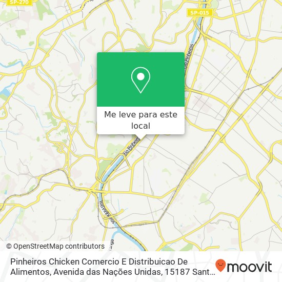 Pinheiros Chicken Comercio E Distribuicao De Alimentos, Avenida das Nações Unidas, 15187 Santo Amaro São Paulo-SP 04795-100 mapa