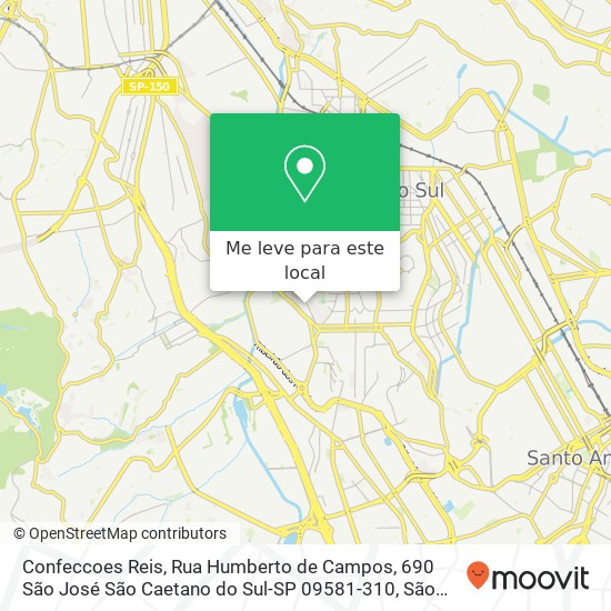 Confeccoes Reis, Rua Humberto de Campos, 690 São José São Caetano do Sul-SP 09581-310 mapa