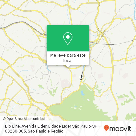 Bio Line, Avenida Líder Cidade Líder São Paulo-SP 08280-005 mapa