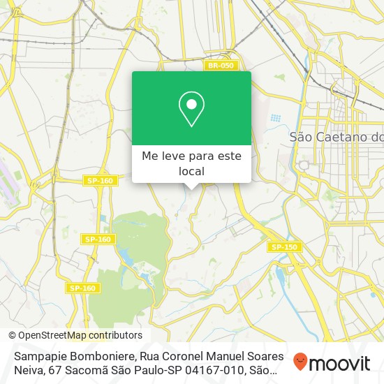 Sampapie Bomboniere, Rua Coronel Manuel Soares Neiva, 67 Sacomã São Paulo-SP 04167-010 mapa