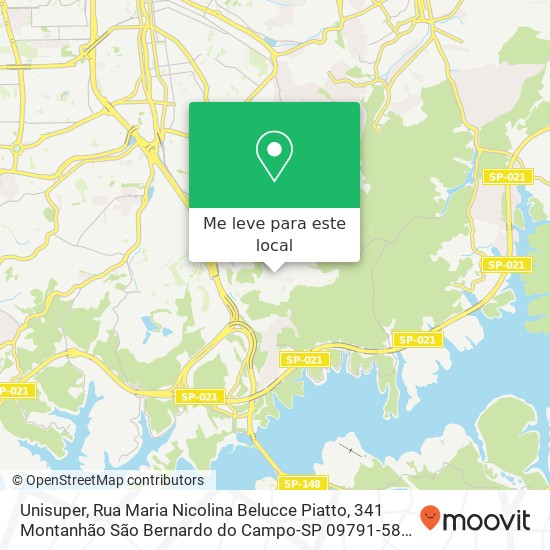 Unisuper, Rua Maria Nicolina Belucce Piatto, 341 Montanhão São Bernardo do Campo-SP 09791-580 mapa