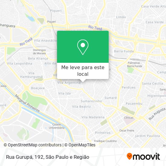 Rua Gurupá, 192 mapa