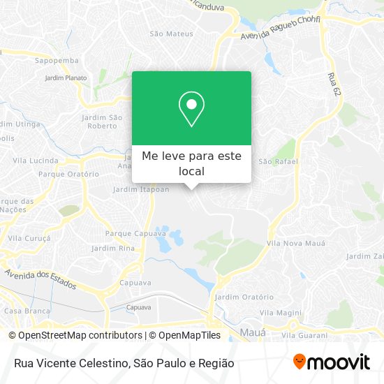 Rua Vicente Celestino mapa