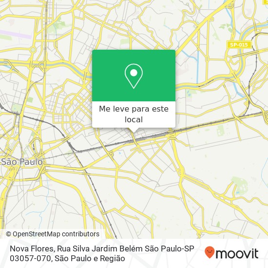 Nova Flores, Rua Silva Jardim Belém São Paulo-SP 03057-070 mapa