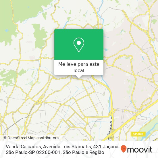 Vanda Calcados, Avenida Luís Stamatis, 431 Jaçanã São Paulo-SP 02260-001 mapa
