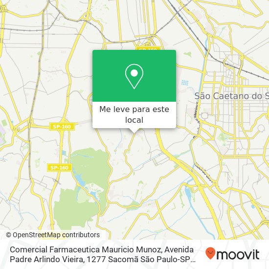 Comercial Farmaceutica Mauricio Munoz, Avenida Padre Arlindo Vieira, 1277 Sacomã São Paulo-SP 04297-000 mapa