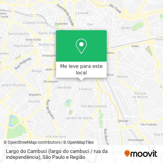 Largo do Cambuci (largo do cambuci / rua da independência) mapa