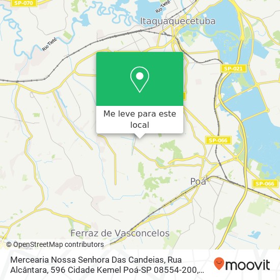 Mercearia Nossa Senhora Das Candeias, Rua Alcântara, 596 Cidade Kemel Poá-SP 08554-200 mapa