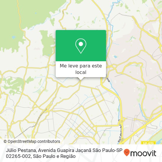 Júlio Pestana, Avenida Guapira Jaçanã São Paulo-SP 02265-002 mapa