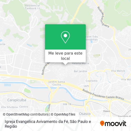 Igreja Evangélica Avivamento da Fé mapa