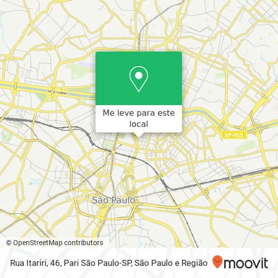 Rua Itariri, 46, Pari São Paulo-SP mapa