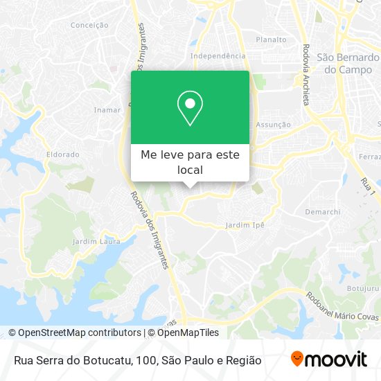 Rua Serra do Botucatu, 100 mapa