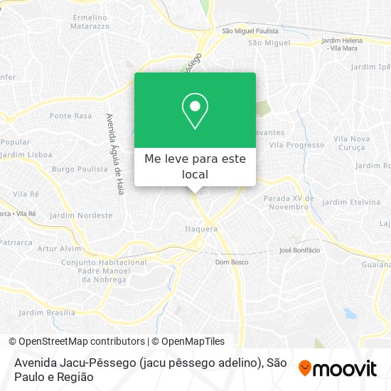 Avenida Jacu-Pêssego (jacu pêssego adelino) mapa