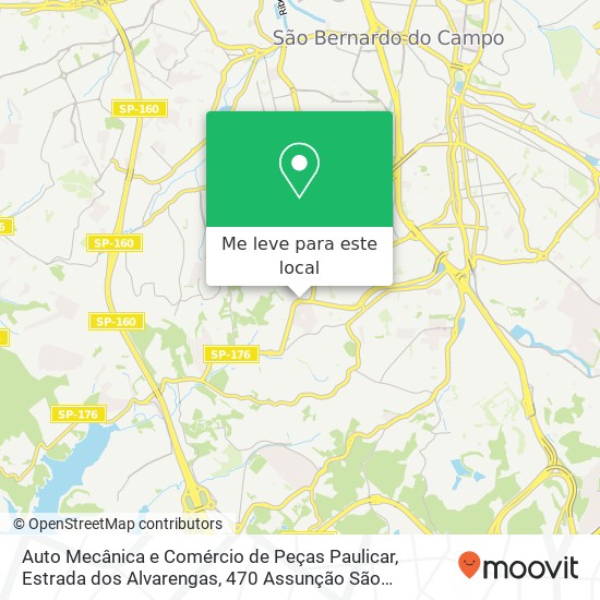 Auto Mecânica e Comércio de Peças Paulicar, Estrada dos Alvarengas, 470 Assunção São Bernardo do Campo-SP 09850-550 mapa