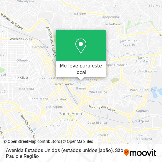 Avenida Estados Unidos (estados unidos japão) mapa