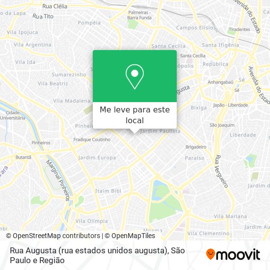 Rua Augusta (rua estados unidos augusta) mapa